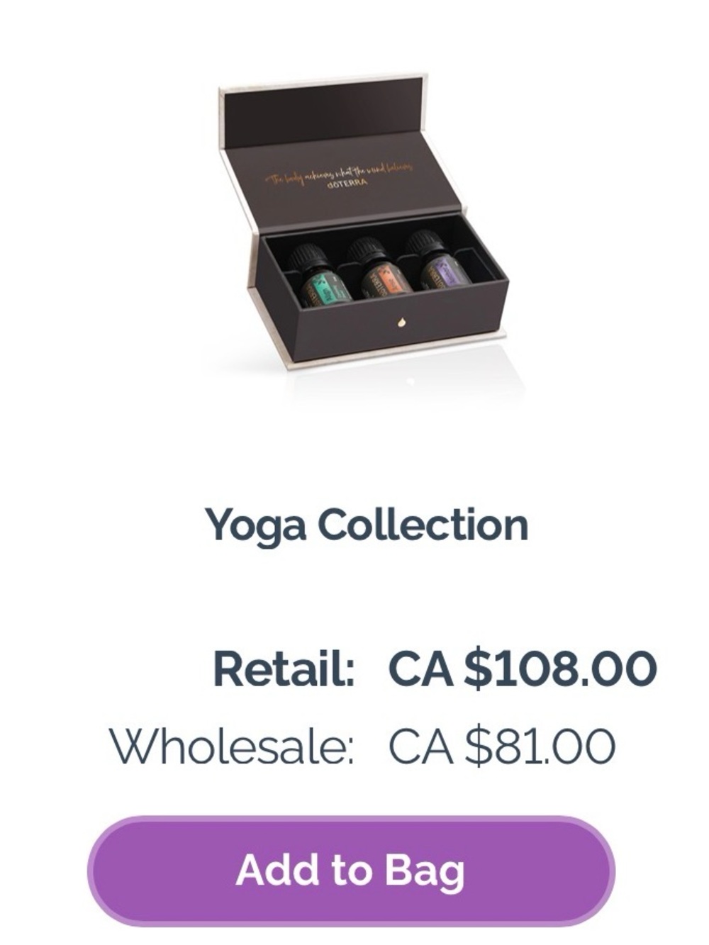 Doterra Yoga Collection Text Print in Purple and Dark Gray